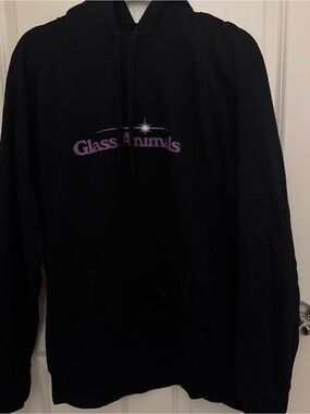 Glass Animals Black Logo Hoodie with Purple Print